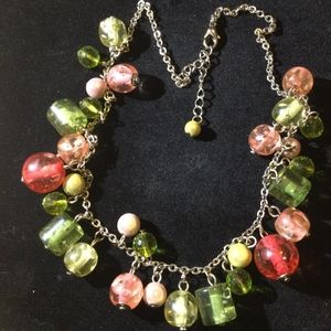 Pink and green necklace